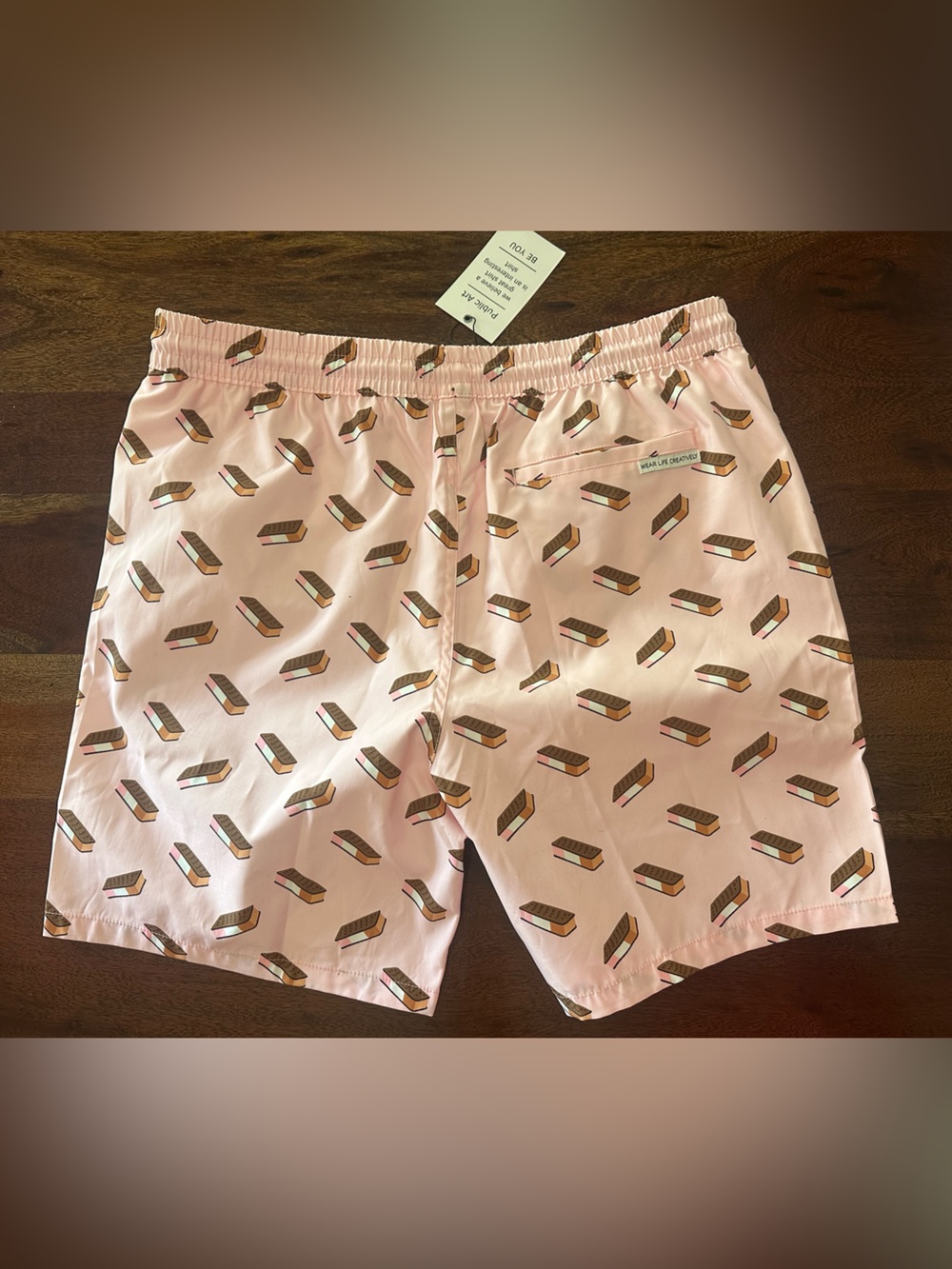 Public Art Men’s Ice Cream Sandwich Swim Trunks. 🆕